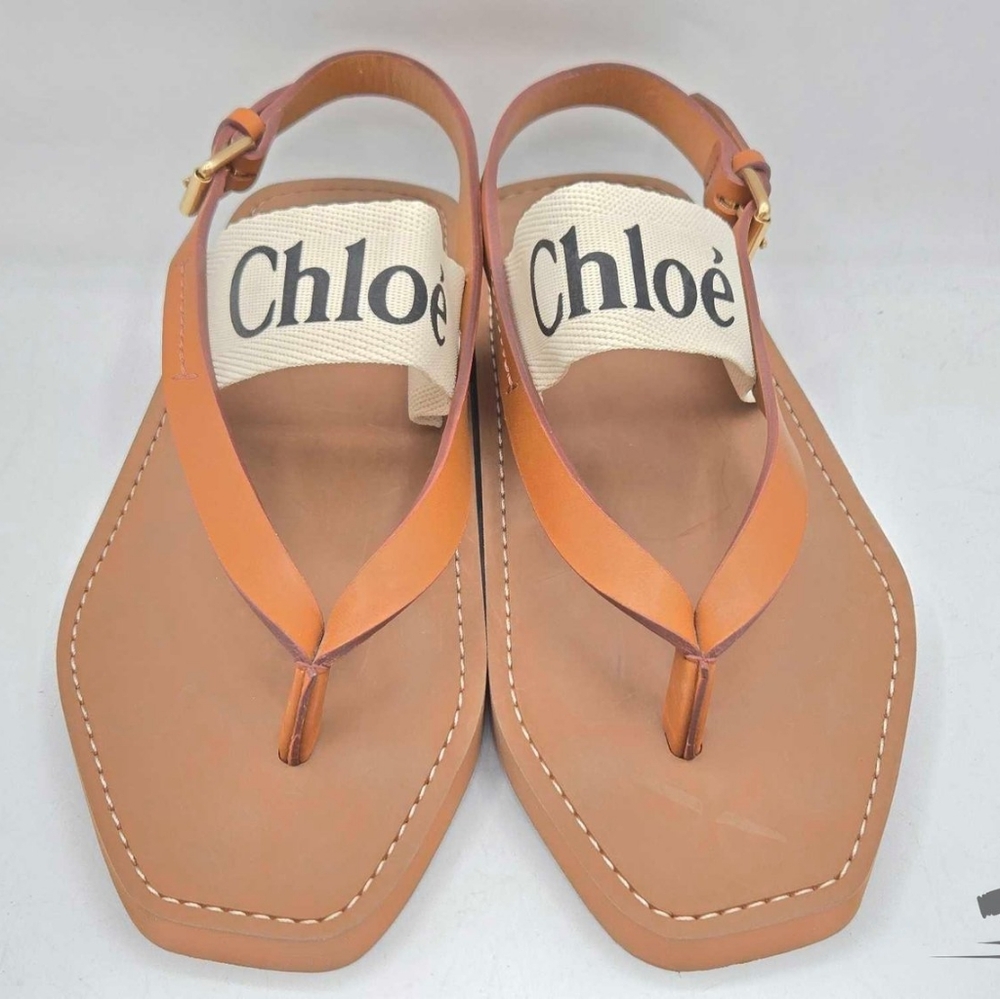 Chloé Woody Flat Sandal (Tan)